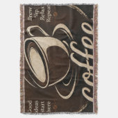 Rustic Coffee Bar Decor Gift スローブランケット (正面縦)