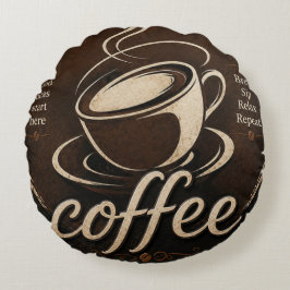 Rustic Coffee Bar Decor Gift ラウンドクッション