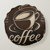 Rustic Coffee Bar Decor Gift ラウンドクッション (裏面)