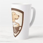 Rustic Coffee & Golden Retriever Shield Logo - Cof カフェラテマグ (右アングル)