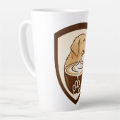 Rustic Coffee & Golden Retriever Shield Logo - Cof カフェラテマグ (左アングル)