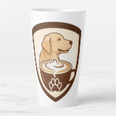 Rustic Coffee & Golden Retriever Shield Logo - Cof カフェラテマグ (正面)