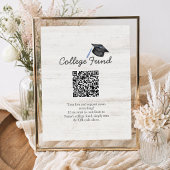 Rustic College Fund Graduation QR Code ポスター