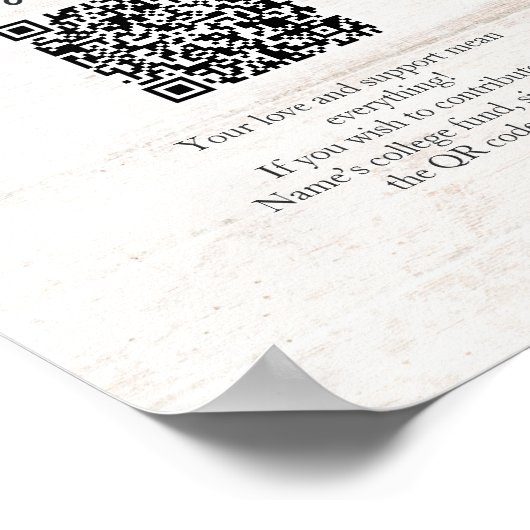 Rustic College Fund Graduation QR Code ポスター (角)