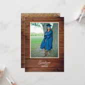 Rustic College Graduation Announcement with photo カード (正面/裏面インサイチュ)