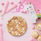 Rustic Color Halloween Pattern Paper Plates ペーパープレート (パーティー)