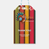 Rustic Colorful Little Turkey Baby Shower ギフトタグ (正面)