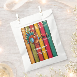 Rustic Colorful Little Turkey Baby Shower フェイバーバッグ