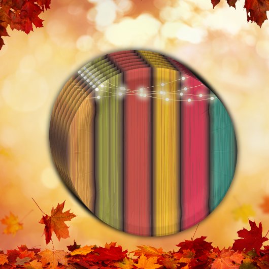 Rustic Colorful Little Turkey Baby Shower ペーパープレート