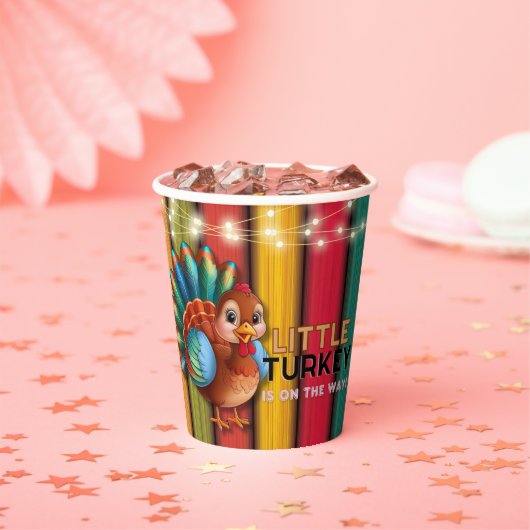Rustic Colorful Little Turkey Baby Shower 紙コップ (インサイチュ)
