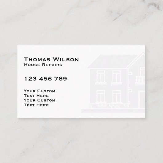 Rustic Construction Handyman Carpenter Tools Wood  名刺 (裏面)