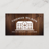 Rustic Construction Handyman Carpenter Tools Wood 名刺 (正面)