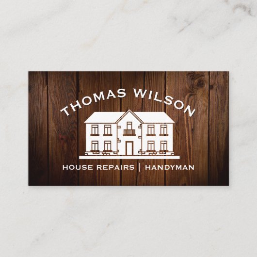 Rustic Construction Handyman Carpenter Tools Wood  名刺 (正面)
