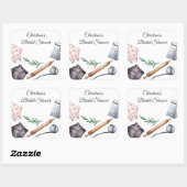 Rustic Cooking Theme Shower Favor スクエアシール (シート)