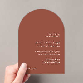 Rustic Copper Editorial Modern Wedding アクリル招待状