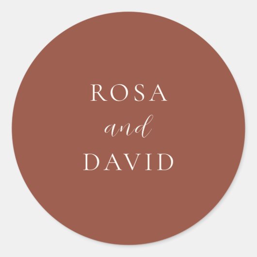 Rustic Copper Editorial Modern Wedding ラウンドシール (正面)