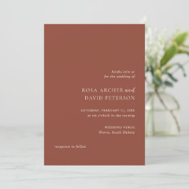 Rustic Copper Editorial Modern Wedding 招待状
