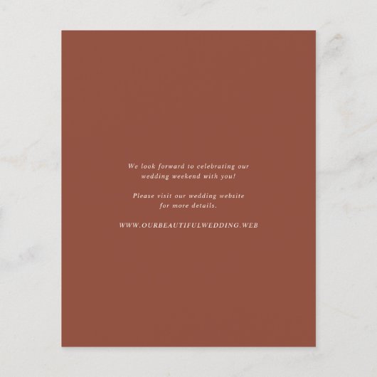 Rustic Copper Editorial Modern Wedding Invitation (裏面)