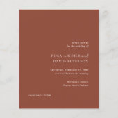Rustic Copper Editorial Modern Wedding Invitation (正面)