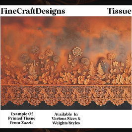 Rustic Copper & Lace Floral Panel EJ7 Decoupage 薄葉紙