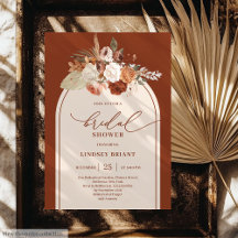 Rustic Copper Pampas Grass Floral Bridal Shower 