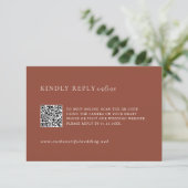 Rustic Copper QR Code Editorial Modern Wedding 出欠カード (スタンド正面)