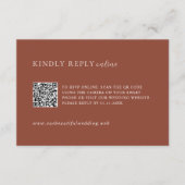 Rustic Copper QR Code Editorial Modern Wedding 出欠カード (正面)