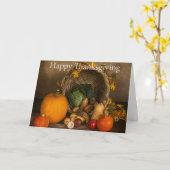 Rustic Cornucopia Harvest Thanksgiving Blessings カード (黄色い花)
