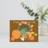 Rustic Cornucopia Harvest Thanksgiving Minimalist  シーズンポストカード (スタンド正面)