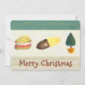 Rustic Cosy Biscuits Cookies Christmas Flat シーズンカード (正面)