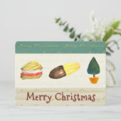 Rustic Cosy Biscuits Cookies Christmas Flat シーズンカード (スタンド正面)
