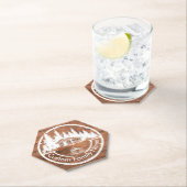 Rustic Cottage Cabin Barn | Custom Family Name ペーパーコースター (インサイチュ)