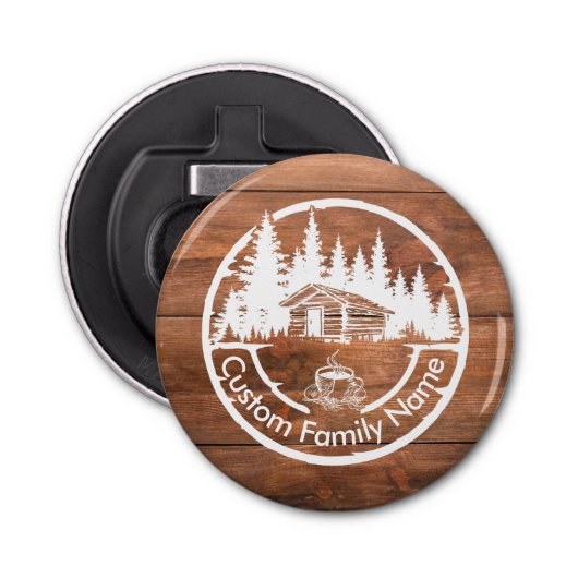 Rustic Cottage Cabin Barn | Custom Family Name 栓抜き (正面)