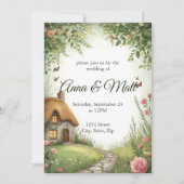 Rustic Cottage Wildflower Wedding Invitation 招待状 (正面)