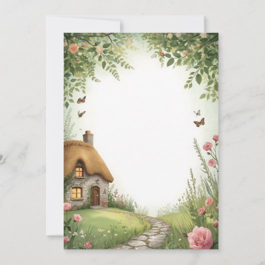 Rustic Cottage Wildflower Wedding Invitation 招待状 (裏面)