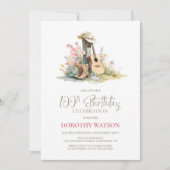 Rustic Country 100th Birthday Party 招待状 (正面)