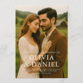 Rustic Country Barn Photo Wedding 招待状 (正面)