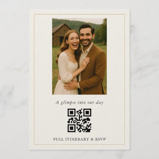 Rustic Country Barn Photo Wedding 招待状 (裏面)