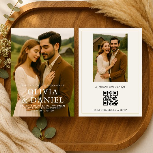 Rustic Country Barn Photo Wedding 招待状