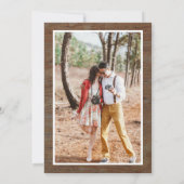 Rustic country barn wood photo wedding RSVP 招待状 (裏面)