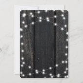 Rustic country barn wood string lights wedding 招待状 (裏面)
