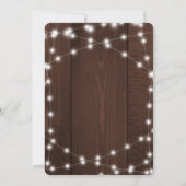 Rustic country barn wood string lights wedding 招待状 (裏面)