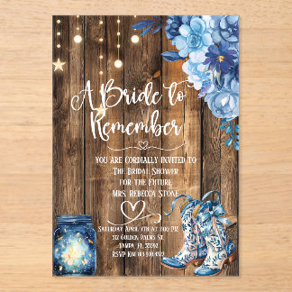 Rustic Country Bridal Shower Invitation  アクリル招待状