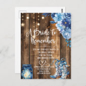 Rustic Country Bridal Shower Invitation  ポストカード (正面/裏面)
