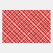Rustic Country Chic Cream & Red Mixed Plaid ラッピングペーパーシート (正面)
