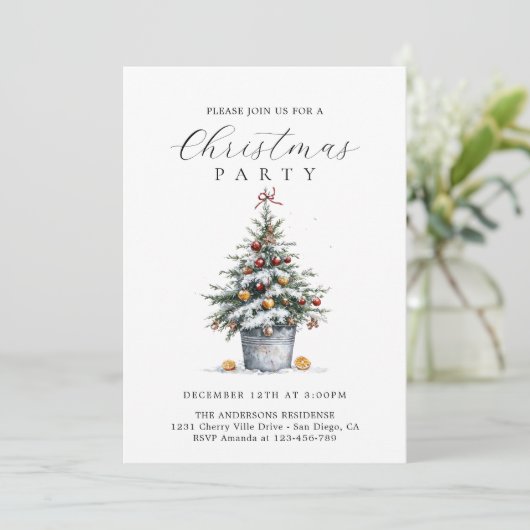 Rustic Country Christmas Party Invitation 招待状 (スタンド正面)