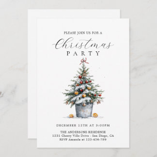 Rustic Country Christmas Party Invitation 招待状