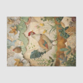 Rustic Country Collage with Chicken Crafting  薄葉紙 (正面)