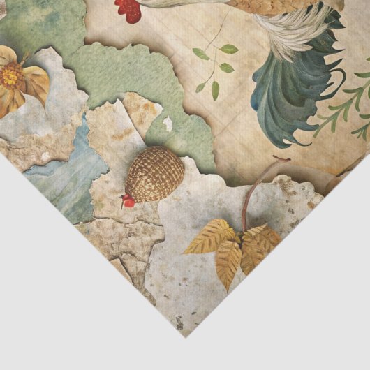 Rustic Country Collage with Chicken Crafting  薄葉紙 (詳細)