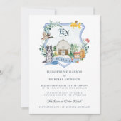 Rustic Country Farm | Barn Wedding Crest  招待状 (正面)